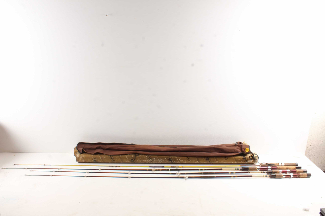 4 Vintage Fishing Rod Poles 3 Garcia & 1 Great Lakes With Cloth Socks In  Tubes