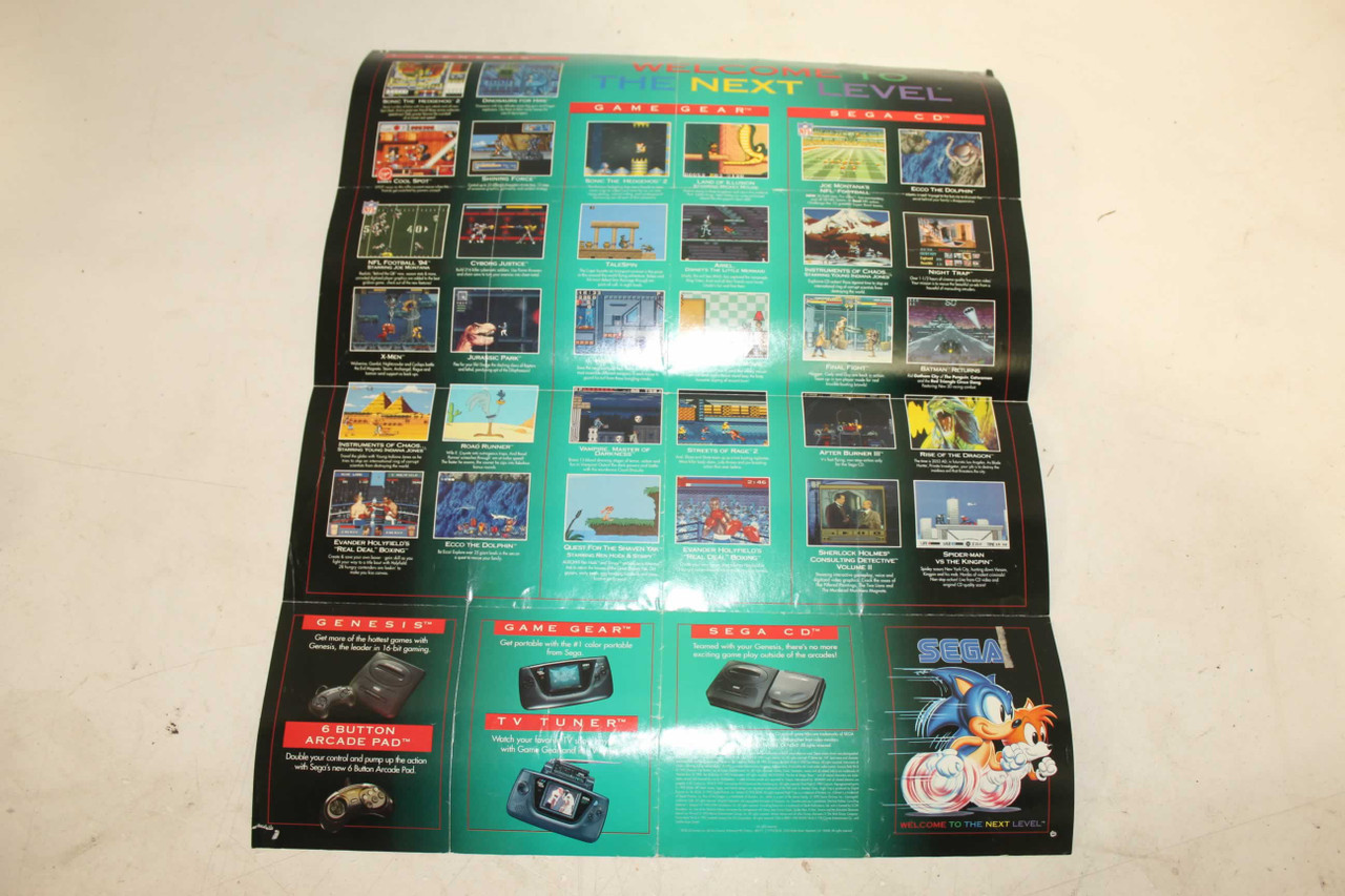 4 Vintage Sega Genesis & Game Gear Game Posters Jurassic Park Batman