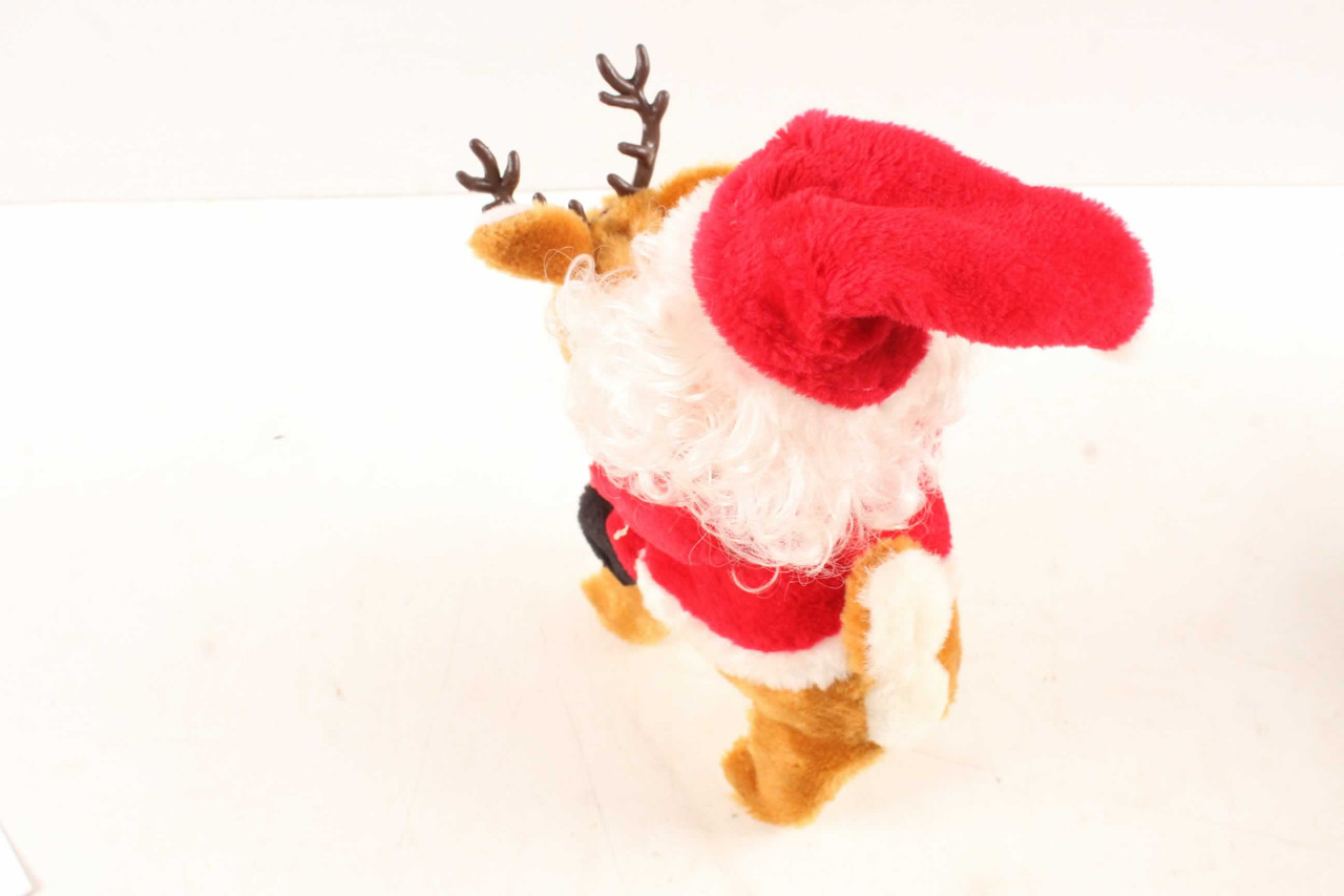 Vintage Santa Claus Riding Rudolph Red Nose Battery Operated Toy ...