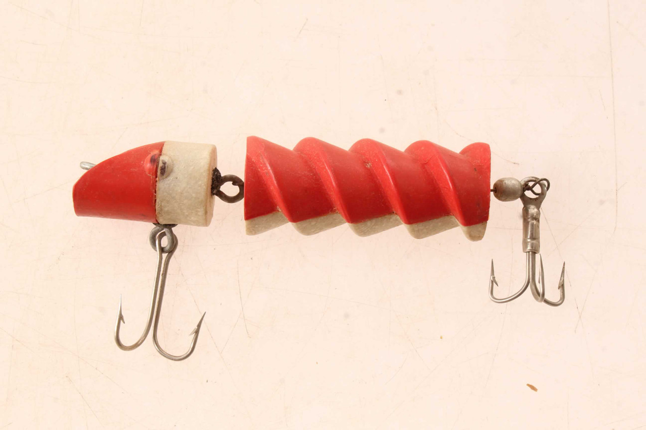 Vintage Dolly Rotator Red & White Fishing Lure - Antique Mystique