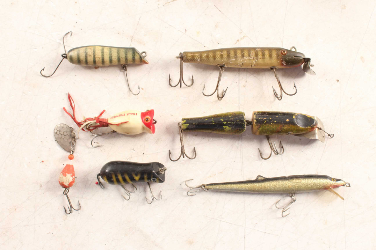 7 Vintage Fishing Lures Some 4 R Wood Creek Chub Mouse Hula Popper - Antique  Mystique