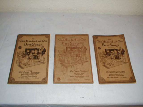 Vintage song books published by the Cable Company makers of player pianos dated 1927.