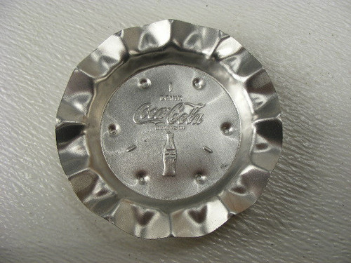 Original old 1950s Coca Cola advertising aluminum ashtrays Drink Coca-Cola & the bottle