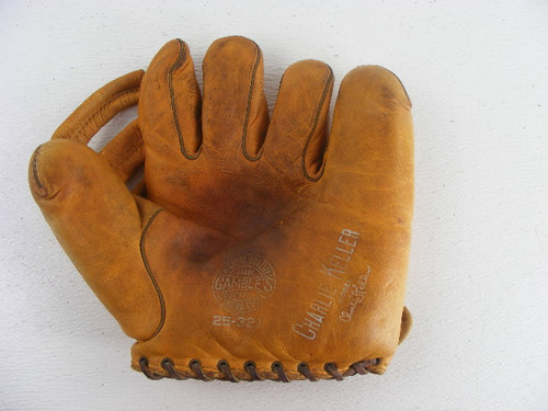 Vintage 1950s baseball Glove - Charlie Keller - Wasco sporting goods