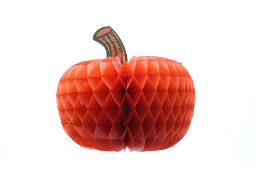 Vintage Pumpkin Fold Out Crepe Paper & Cardboard Halloween Decoration