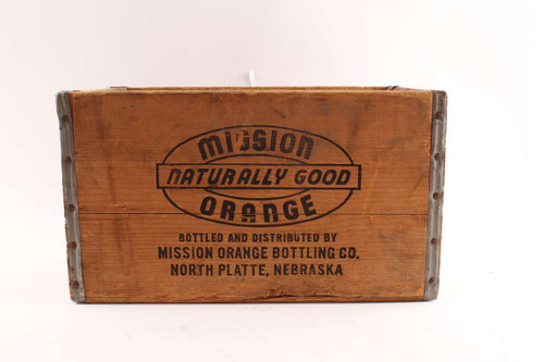 Vintage Old Mission Orange Soda Pop Advertising Wooden Box