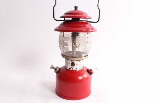 Coleman Model 200A Red Lantern With Paulin Globe