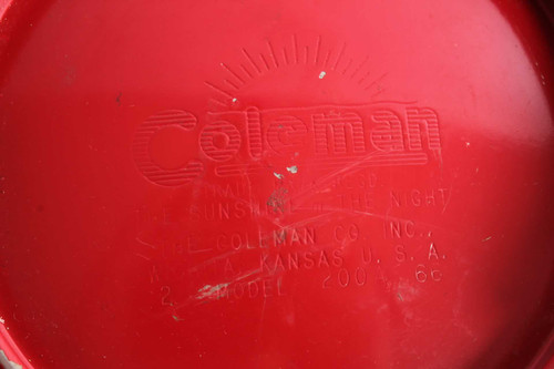 Coleman Model 200A Red Lantern With Paulin Globe