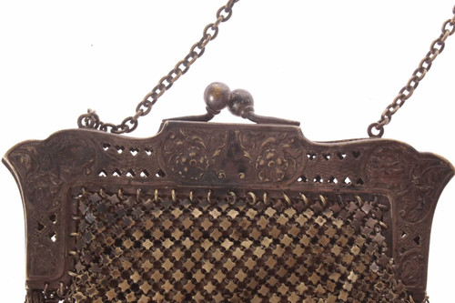 Antique German Silver Soldered Mesh Purse Handbag - S MFG CO - Ornate Frame  | eBay