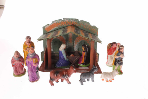 Vintage Christmas Nativity Scene Maker Marked Japan
