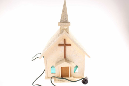 Vintage Wood Church Christmas Display