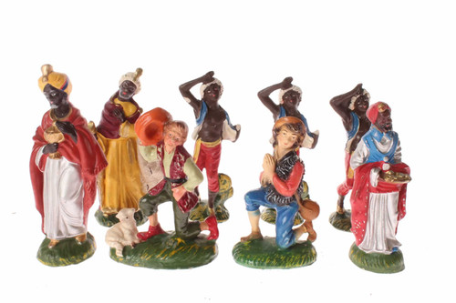 8 Vintage Italy Nativity Scene Figures Some Black