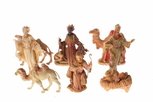 9 Vintage Nativity Scene Hard Plastic Figures