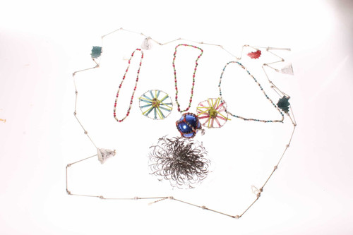 7 Old Handmade Christmas Decorations Mercury Glass & Wire