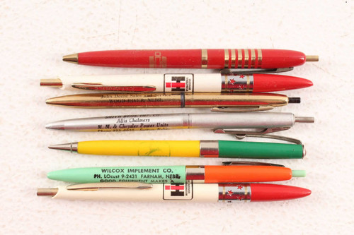 7 Vintage Tractor Implement Dealer Advertising Ball Point Pens