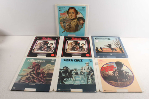 7 Vintage RCA CBS Video Disc Movies Shane Dr Zhivago Vera Cruz Kentuckian