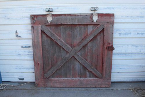 Antique Country Barn Hayloft Door Rustic Red Paint Alligator Lock
