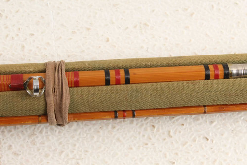 Vintage Ted Long Bamboo Fly Rod In South Bend Cloth Case - Antique