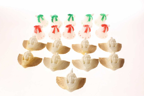19 Vintage Angel & Bell Christmas Tree Light Bulb Cover Decorations