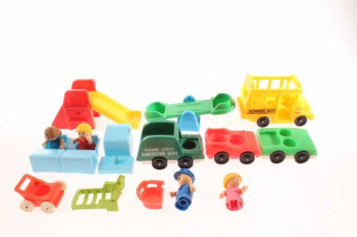 Vintage Fisher Price People Vehicles Sesame Street Furniture Toys