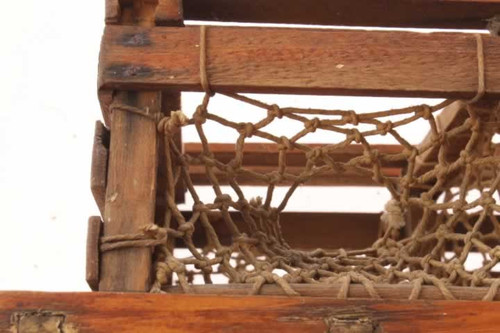 Primitive Antique Wood Fish Crab Trap With Netting Salesman Sample Size -  Antique Mystique
