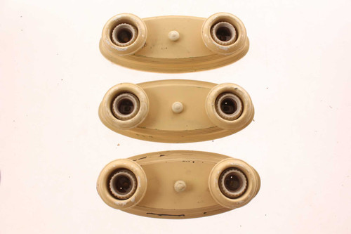 3 Antique Oval Bakelite With  Double Ceramic Socket Ceiling Light Fixtures