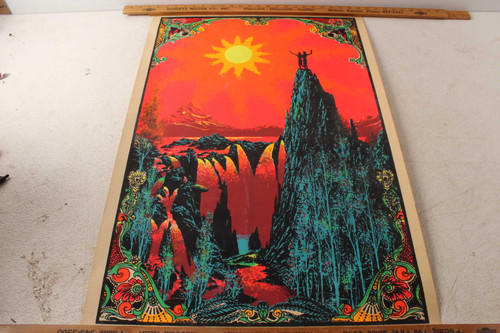 Original Vintage Garden Of Eden Psychedelic Black Light Poster 35" x 23"