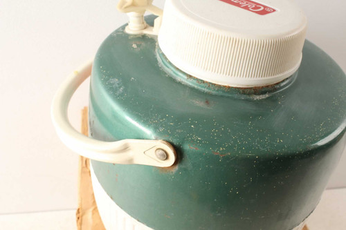 Vintage Green Coleman Metal & Plastic Thermos Jug, Two Gallon 