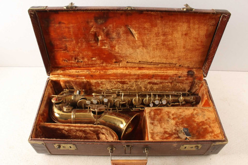 Vintage Brass York Saxophone Musicial Instrument & Revere Case