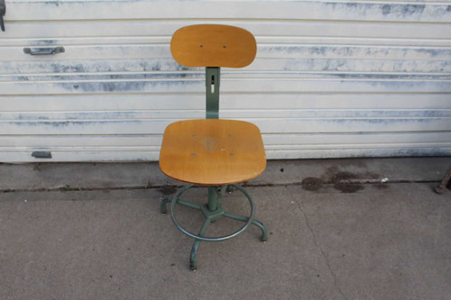 Vintage Mid Century Garrett Drafting Architect Industrial Metal & Wood Chair