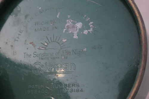 Vintage Coleman Lantern Parts Tops Globes & 1946 Fount With Decal