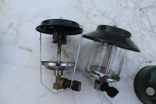 Vintage Coleman Lantern Parts Tops Globes & 1946 Fount With Decal