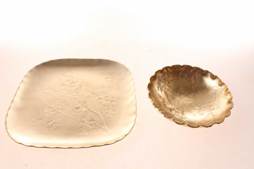 2 Vintage Mid Century Arthur Armour Hammered Aluminum Pieces