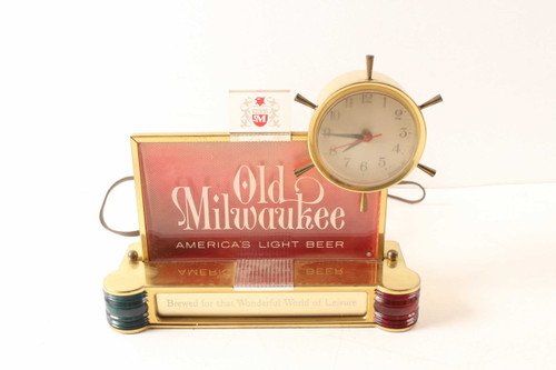 Vintage 1962 Old Milwaukee Beer Light Up Sign & Clock