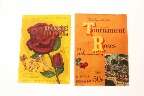 Vintage 1960 Rose Bowl Game Wisconsin Vs Washington & Parade Program