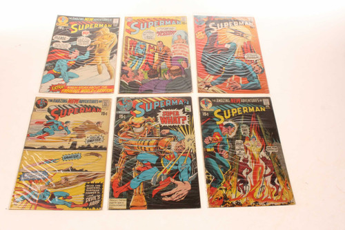 6 Vintage 1970's DC Superman 20 Cent Comic Books 