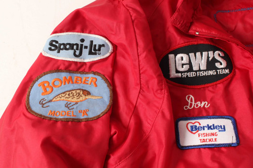 Vintage Tournament Fishing Jacket BASS Bomber Berkley Lew's Shimano