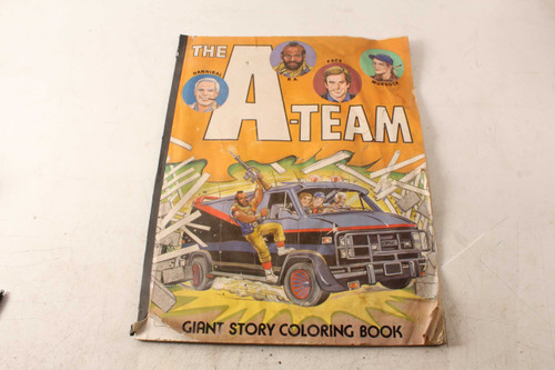 Vintage 1984 A Team Giant Story Colring Book & A-Team Shirt Iron On Transfer
