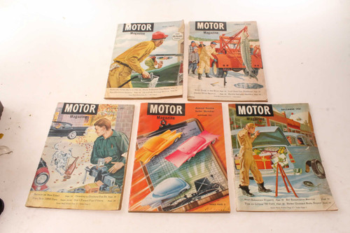 5 Vintage Motor Magazine Car & Automobile Products 1957 & 1958