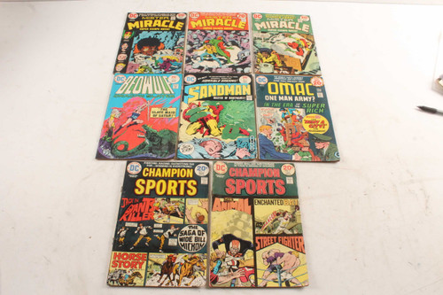 8 Vintage DC Comics Mister Miracle #2 Beowolf #2 Sandman #2 Omac Champion Sports