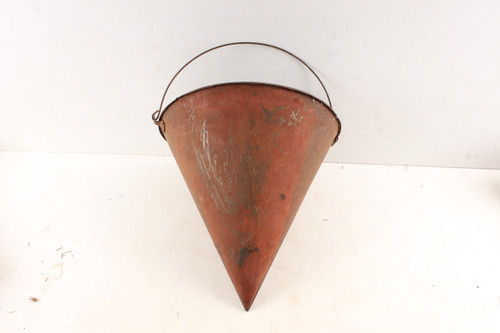 Antique Handlan St. Louis Railroad Fire Water Bucket Cone Old Red Paint
