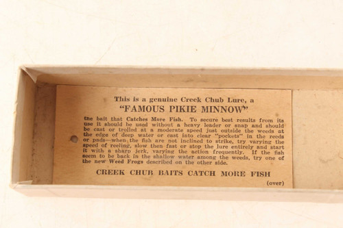 Lot - Vintage Creek Chub 2600 DD Jointed Pikie Wood Fishing Lure w/ Box