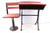 Old Worn Red Paint Wood & Cast Iron Antique Childs School Desk 