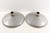 2 Vintage Mid Century Industrial Farm Metal Light Fixture Shades