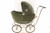 Antique Green Wicker Baby Doll Buggy