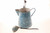 Antique Light Blue Swirl Porcelain Enamel Graniteware Coffee Pot & Ladle