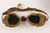 Vintage 1940's World War Two Foster Grant Fur Lined Aviator Goggles & Case