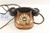 Nice Vintage Copper Rotary Dial Desk Telephone With Bakelite Handset