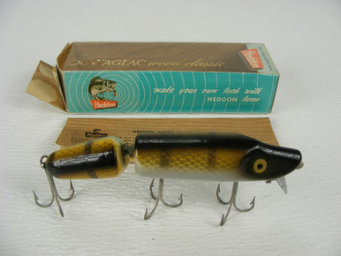 Vintage HEDDON JOINTED VAMP Minnow Wood Fishing Lure Antique Tackle Box  Bait 5