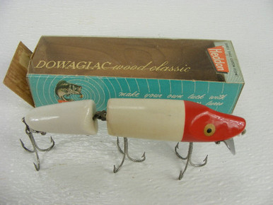 Vintage Fishing Lure - Original Heddon Wood Jointed Vamp Dowagiac Classic